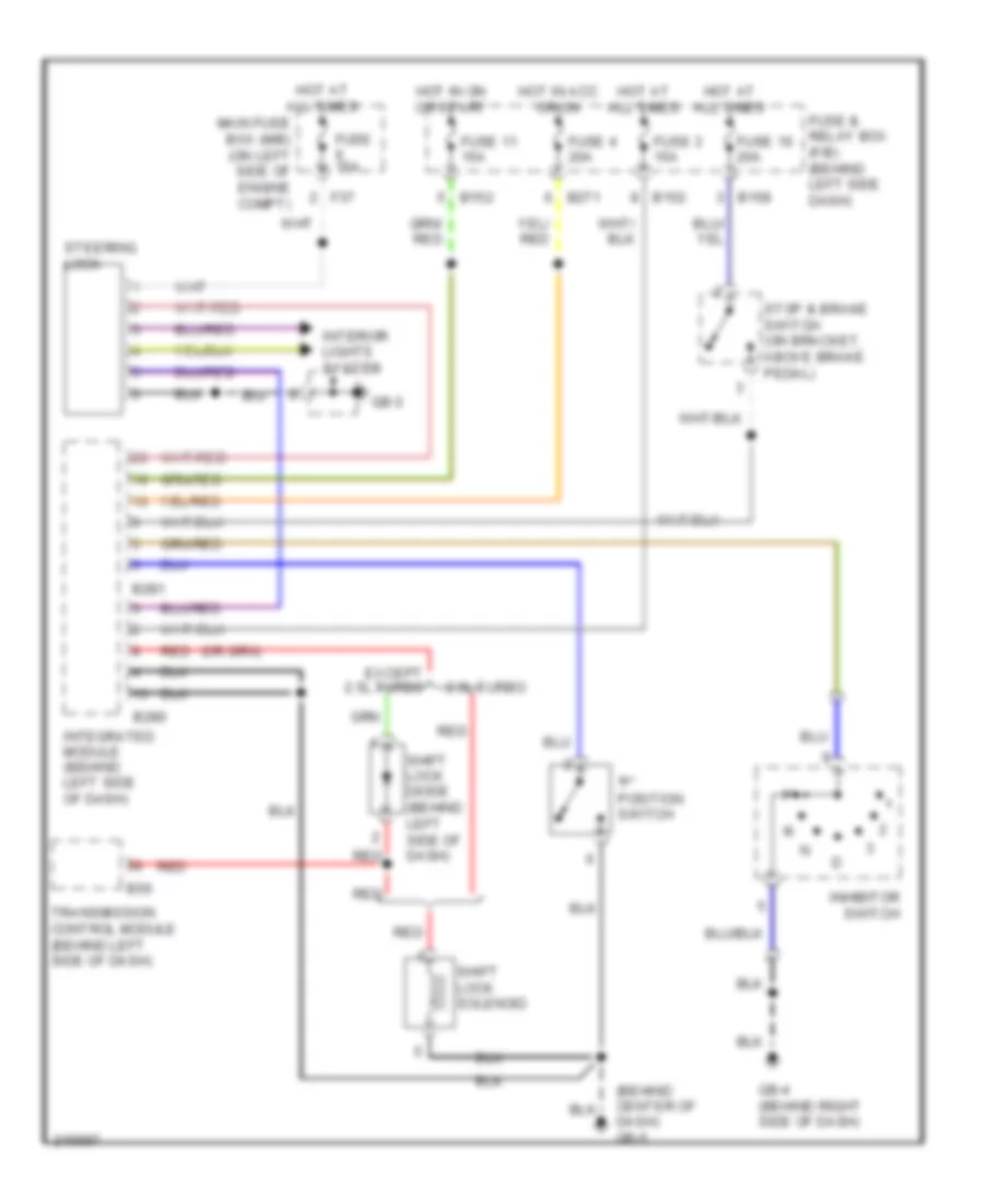 Электросхема блокировки селектора для Subaru Impreza RS 2005