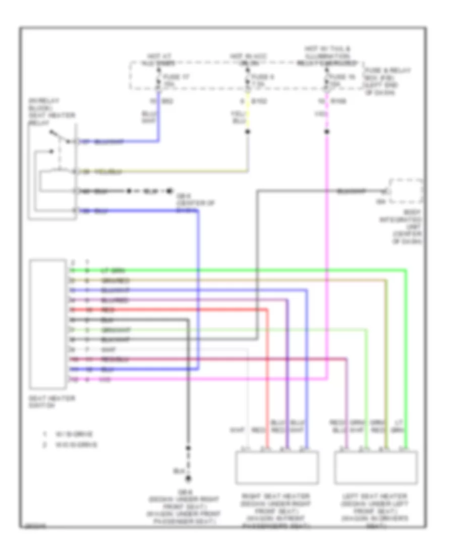 Электросхема подогрева сидений для Subaru Legacy GT spec.B 2008