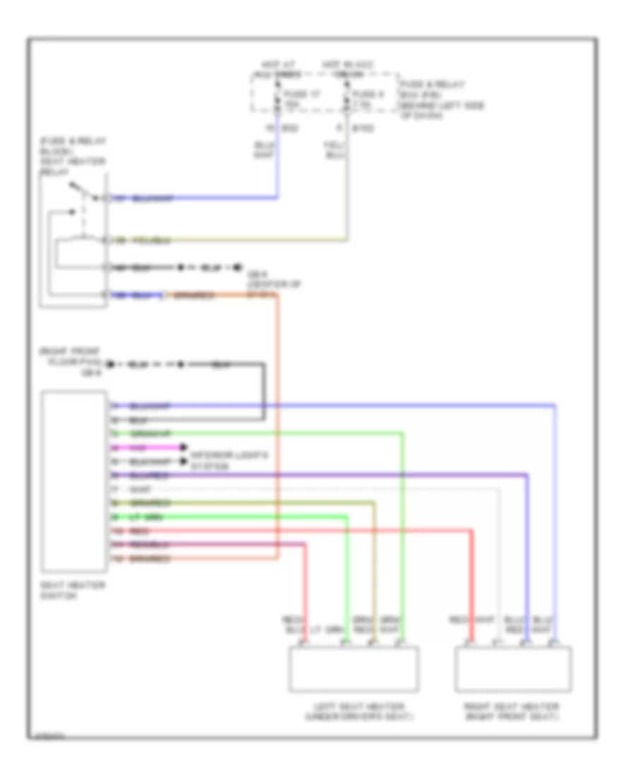 Электросхема подогрева сидений для Subaru Forester XT Limited 2009