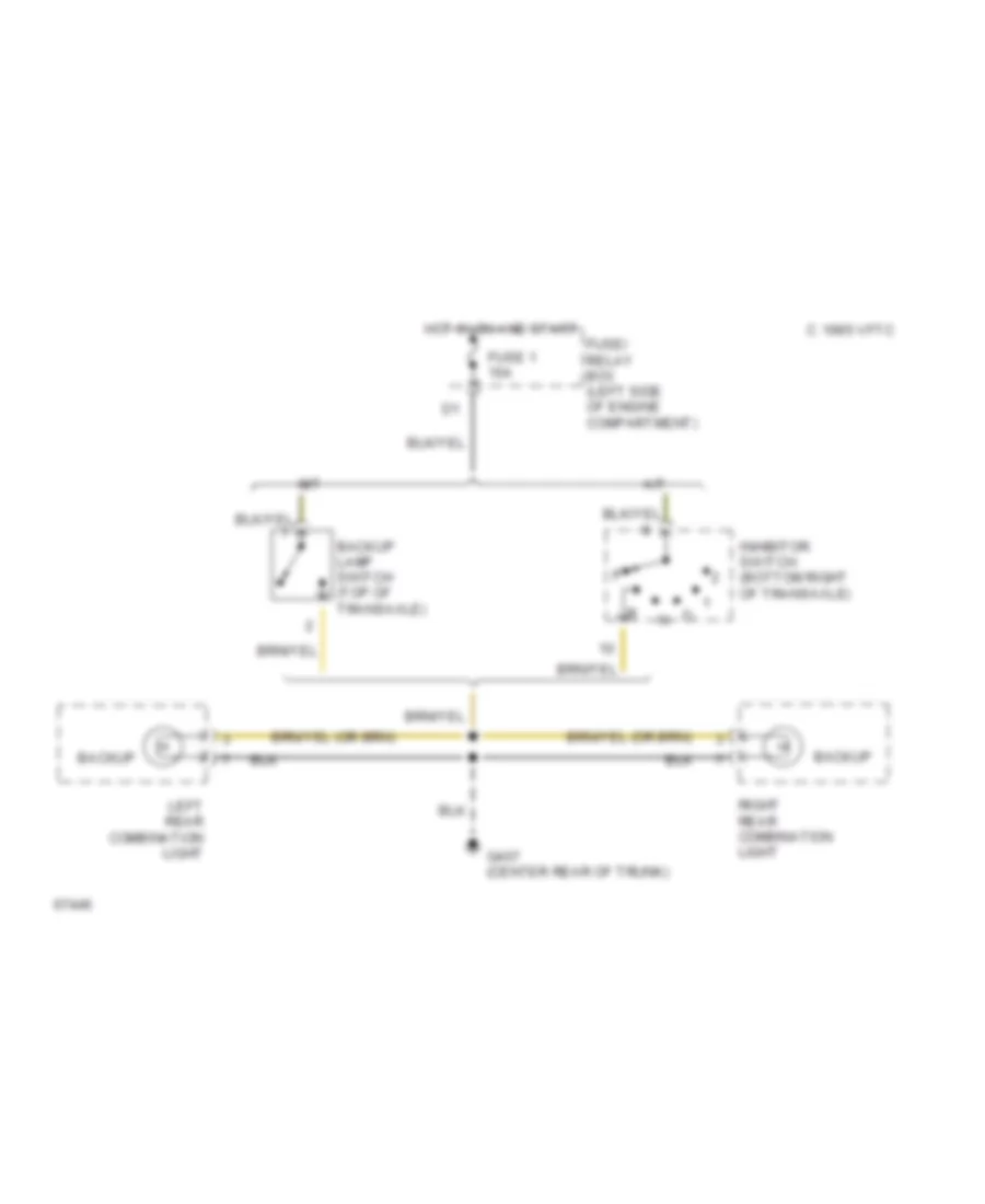 Back up Lamps Wiring Diagram for Subaru Impreza 1993