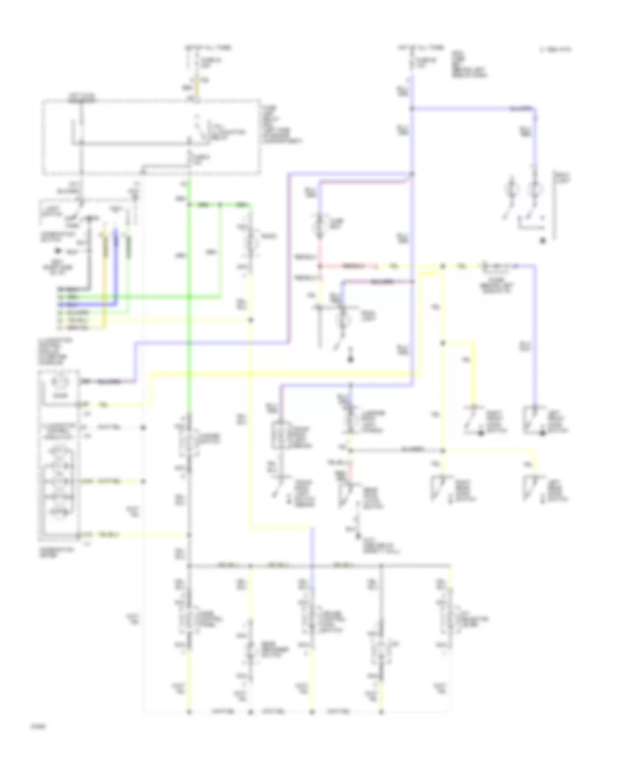 Interior Light Wiring Diagram for Subaru Impreza 1993