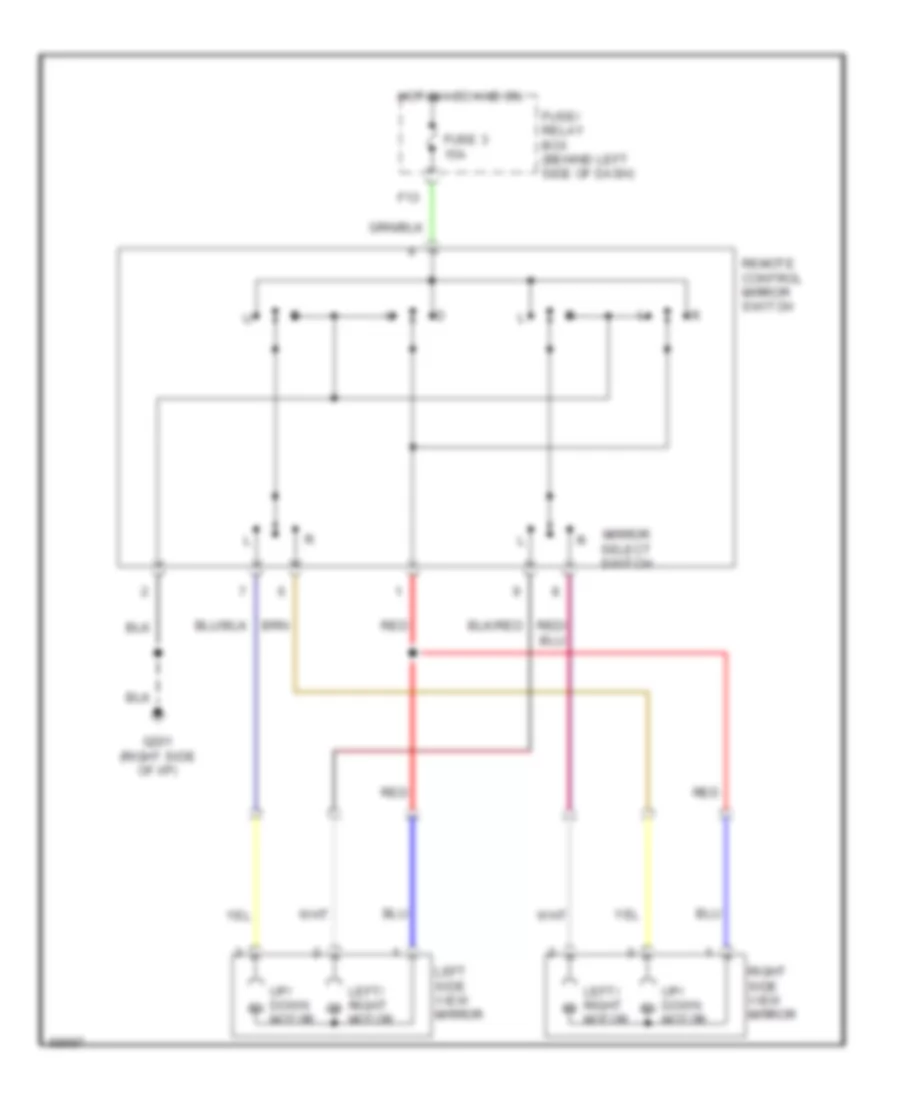 Power Mirror Wiring Diagram for Subaru Impreza 1993