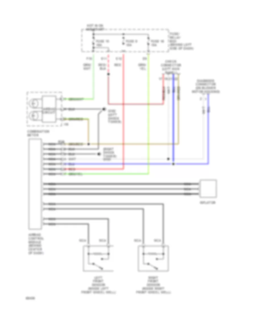 Supplemental Restraint Wiring Diagram for Subaru Impreza 1993