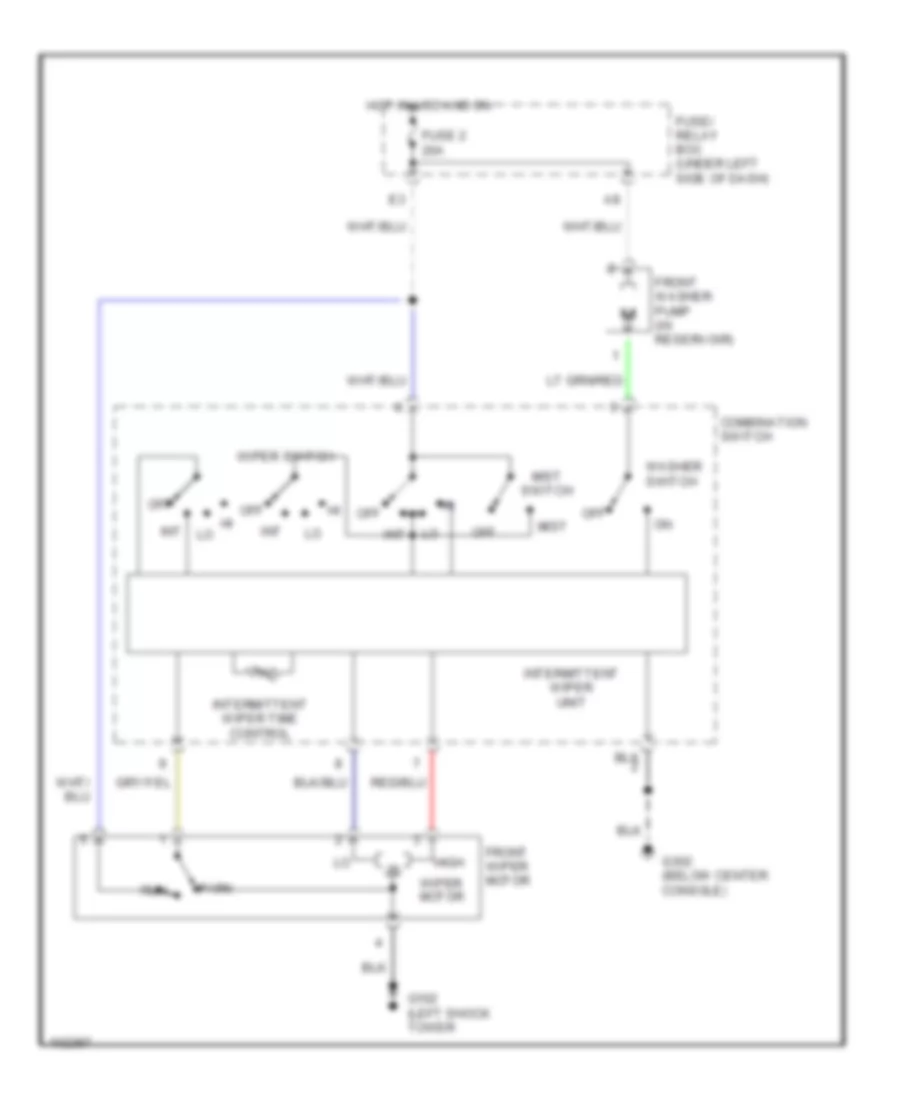 Interval Wiper Washer Wiring Diagram for Subaru Impreza 1993