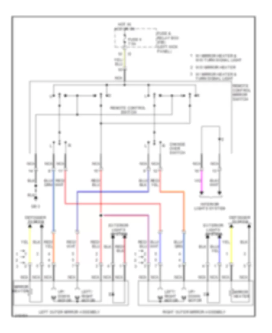 Power Mirrors Wiring Diagram for Subaru Outback i 2009