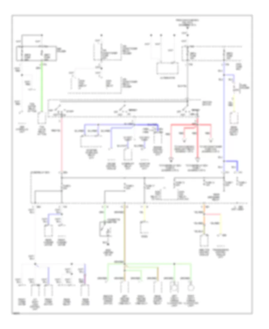 Power Distribution Wiring Diagram (2 of 3) for Subaru Legacy Outback 1995