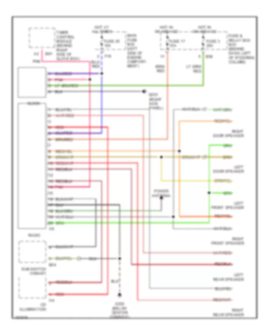 Radio Wiring Diagrams for Subaru SVX L 1995