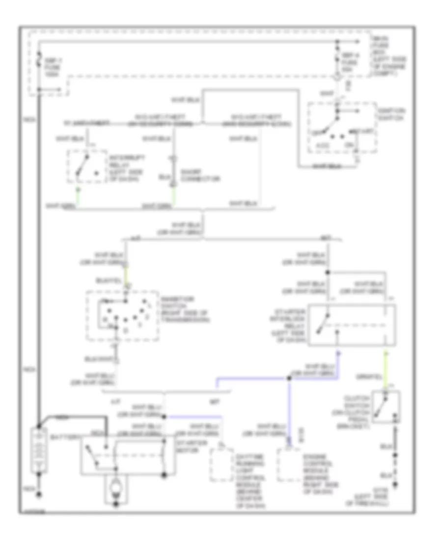 Starting Wiring Diagram for Subaru Legacy L 2001