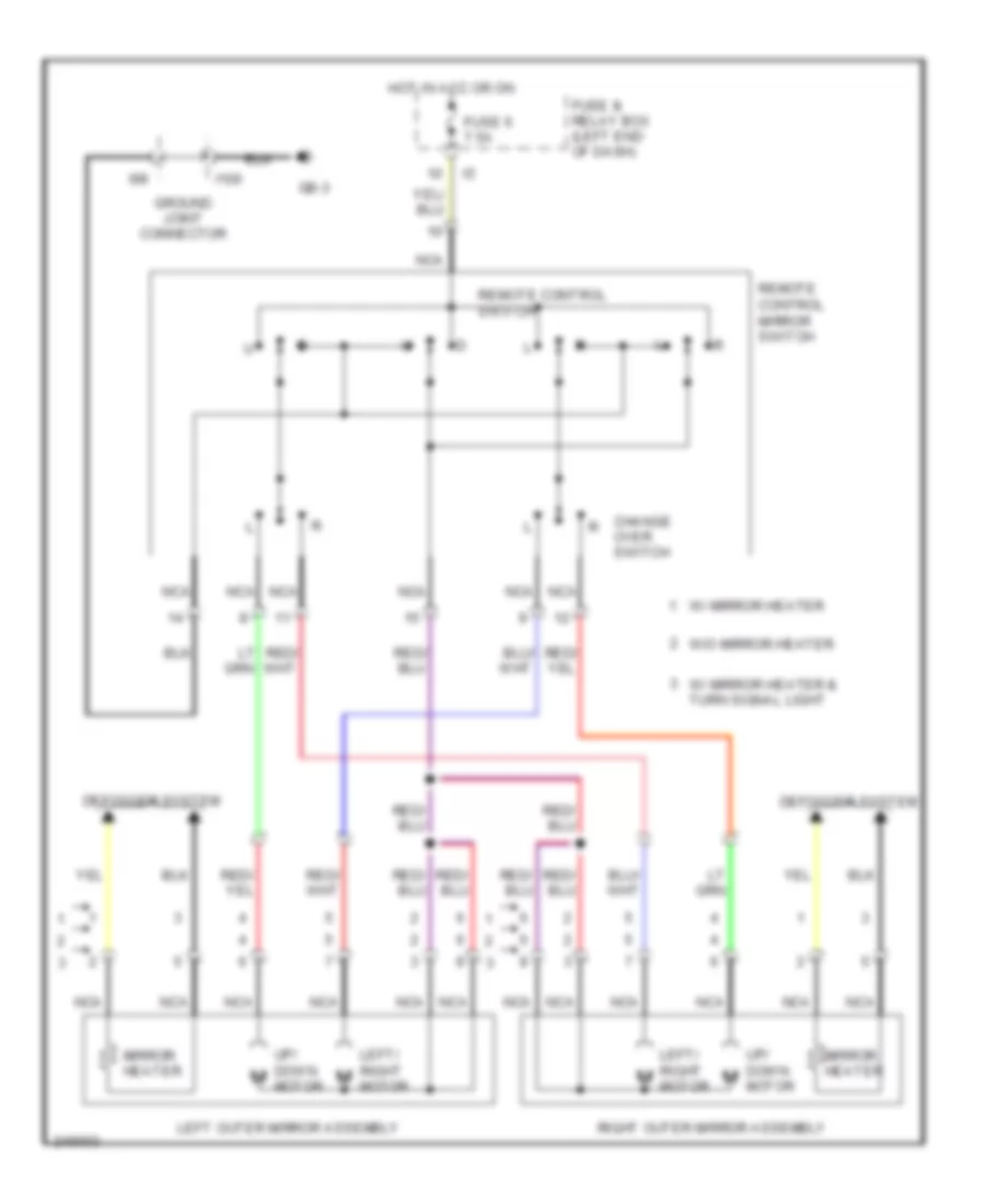 Power Mirror Wiring Diagram for Subaru Outback XT Limited 2006