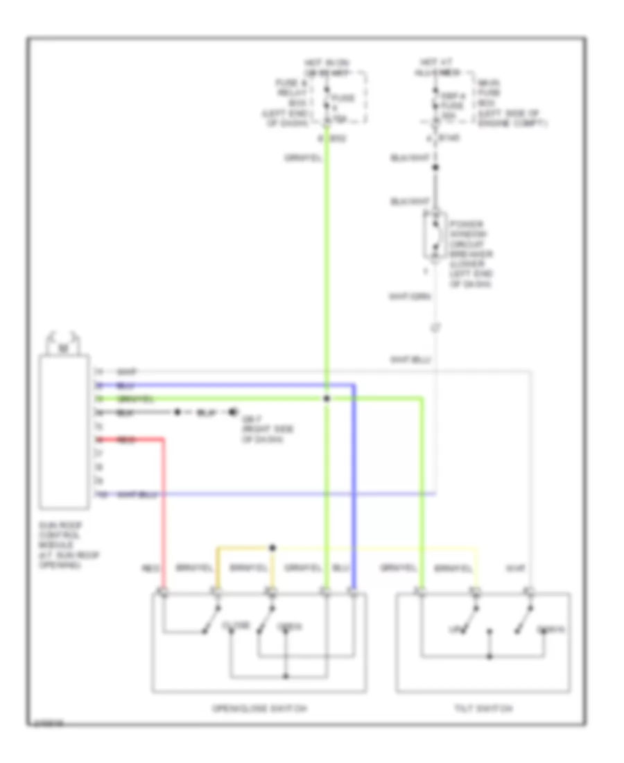 Sunroof Wiring Diagram Sedan for Subaru Outback XT Limited 2006