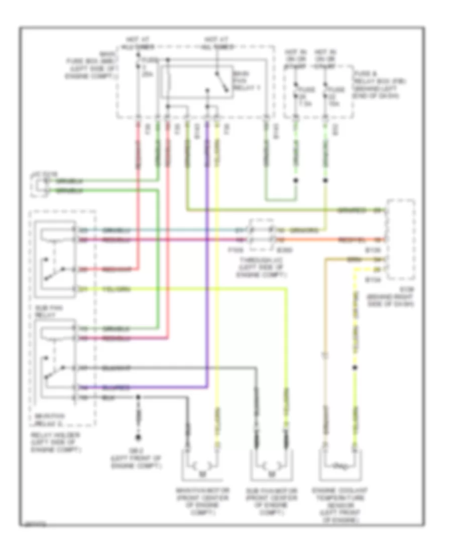 Cooling Fan Wiring Diagram for Subaru B9 Tribeca Limited 2007