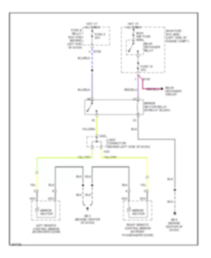 Heated Mirrors Wiring Diagram for Subaru B9 Tribeca Limited 2007