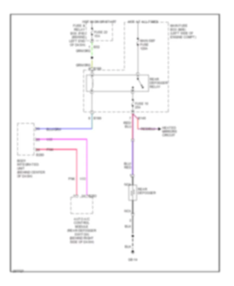 Rear Defogger Wiring Diagram for Subaru B9 Tribeca Limited 2007