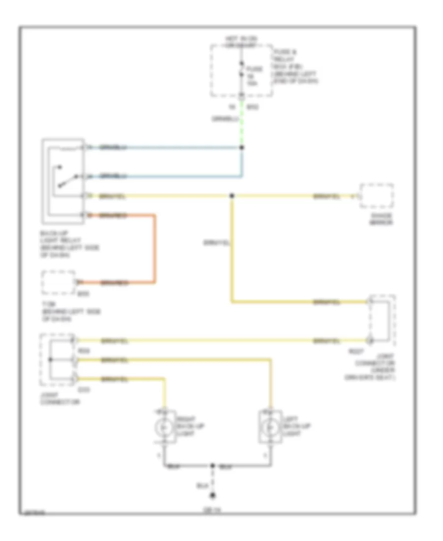 Back up Lamps Wiring Diagram for Subaru B9 Tribeca Limited 2007