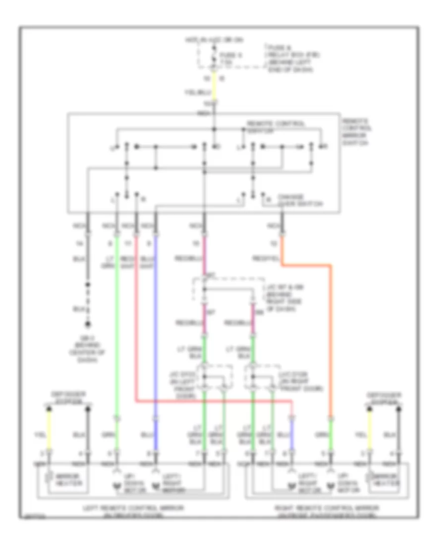 Power Mirror Wiring Diagram for Subaru B9 Tribeca Limited 2007