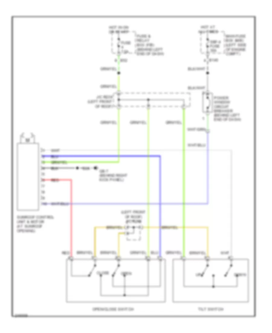 Sunroof Wiring Diagram for Subaru B9 Tribeca Limited 2007