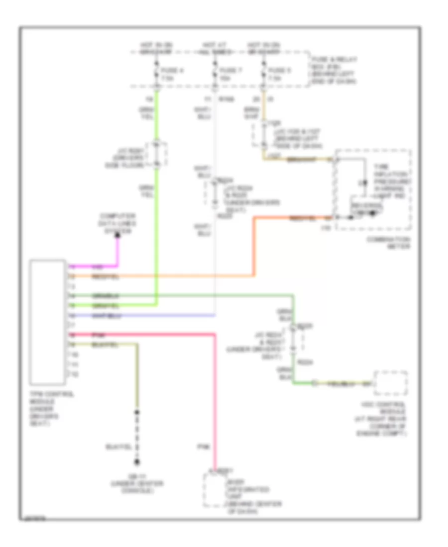 Tire Pressure Monitoring Wiring Diagram for Subaru B9 Tribeca Limited 2007