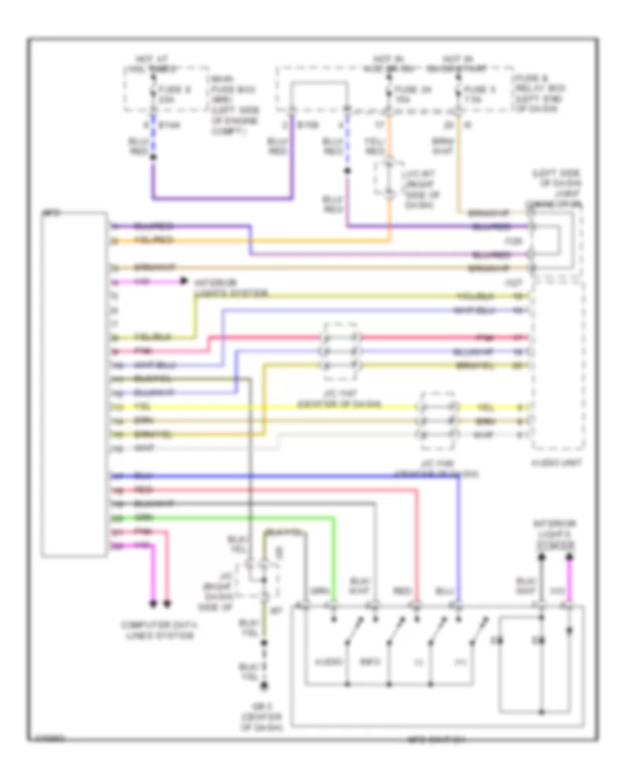 Multi-Information System Wiring Diagram for Subaru Tribeca 2009