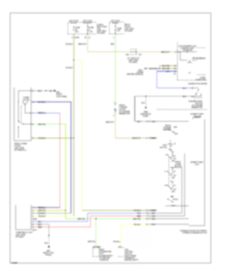 Электросхема передних стеклоочистителей дворников и омывателя лобового стекла для Subaru Tribeca Limited 2009