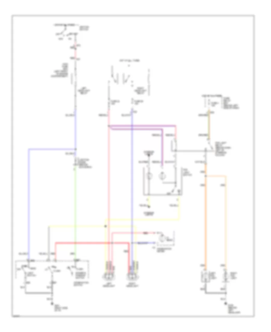 Headlight Wiring Diagram, without DRL for Subaru Impreza Outback 1996