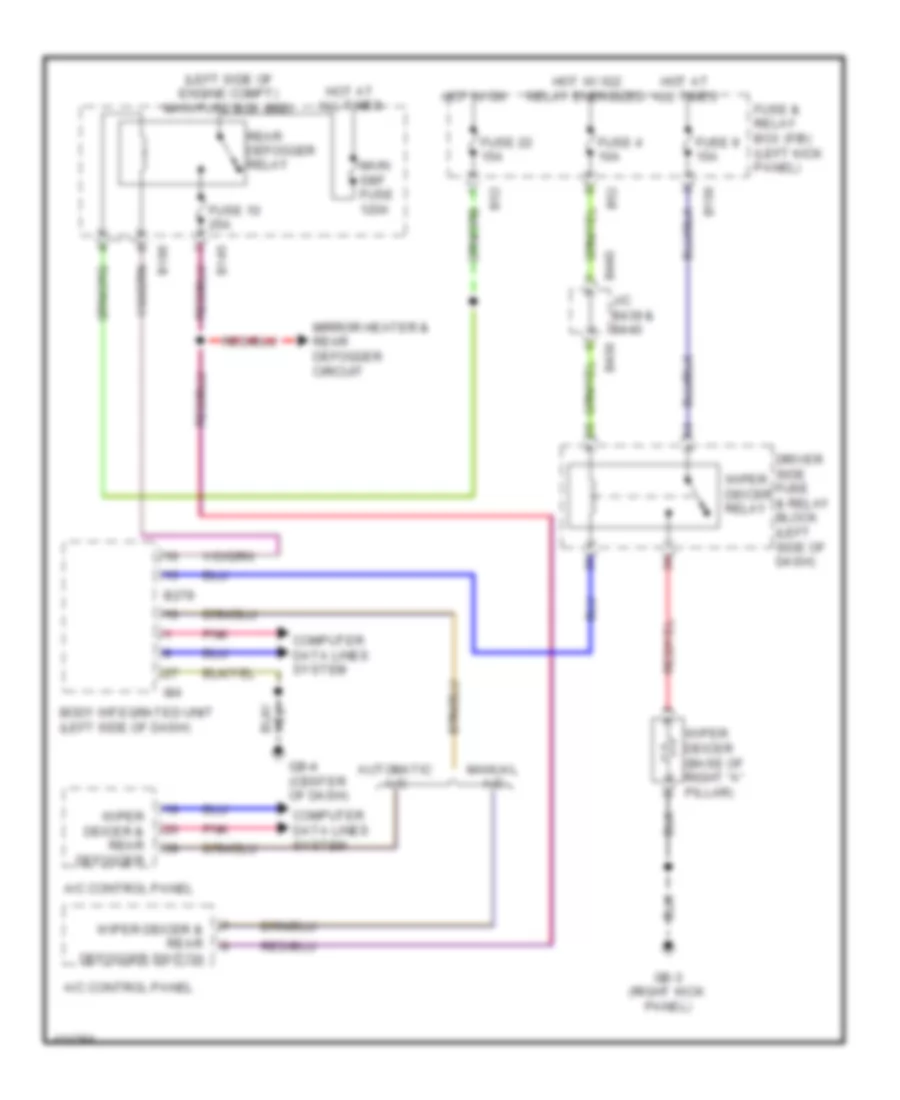 Wiper Deicer Wiring Diagram for Subaru Forester XT Premium 2013