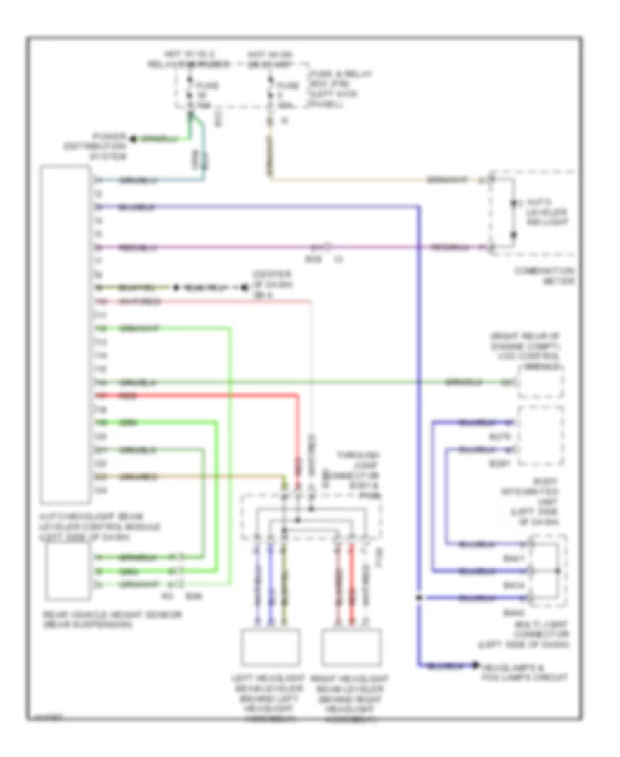 Headlamps Leveling Wiring Diagram for Subaru Forester XT Premium 2013