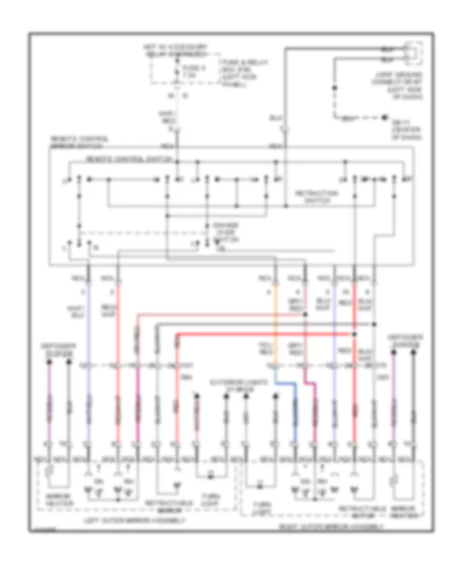 Power Mirror Wiring Diagram, with Retractable Outer Mirror for Subaru Forester XT Premium 2013