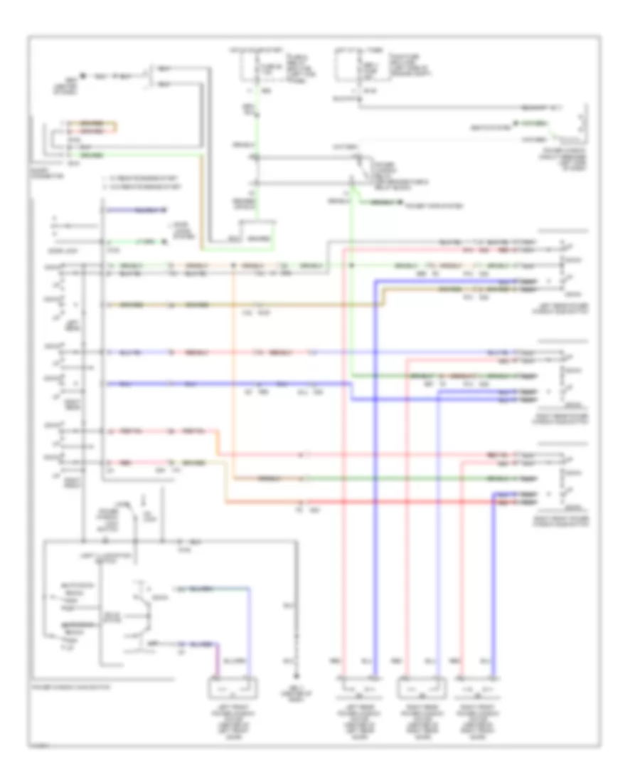 Power Windows Wiring Diagram, without Auto Reverse Function for Subaru Forester XT Premium 2013