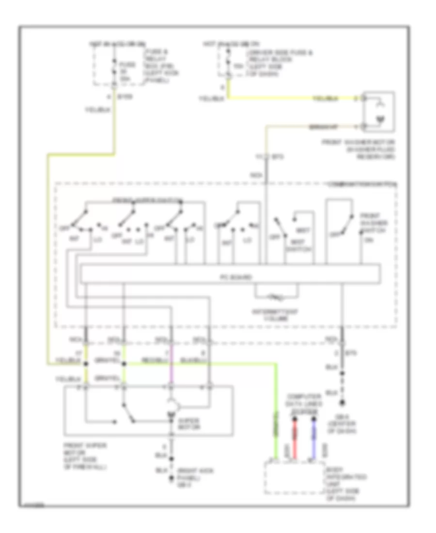 Front Wiper Washer Wiring Diagram for Subaru Forester XT Premium 2013