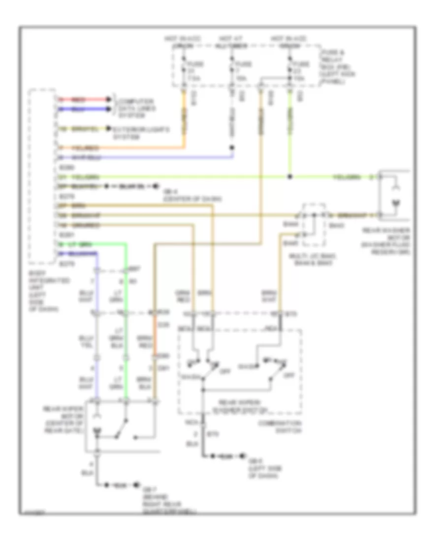 Rear WiperWasher Wiring Diagram for Subaru Forester XT Premium 2013