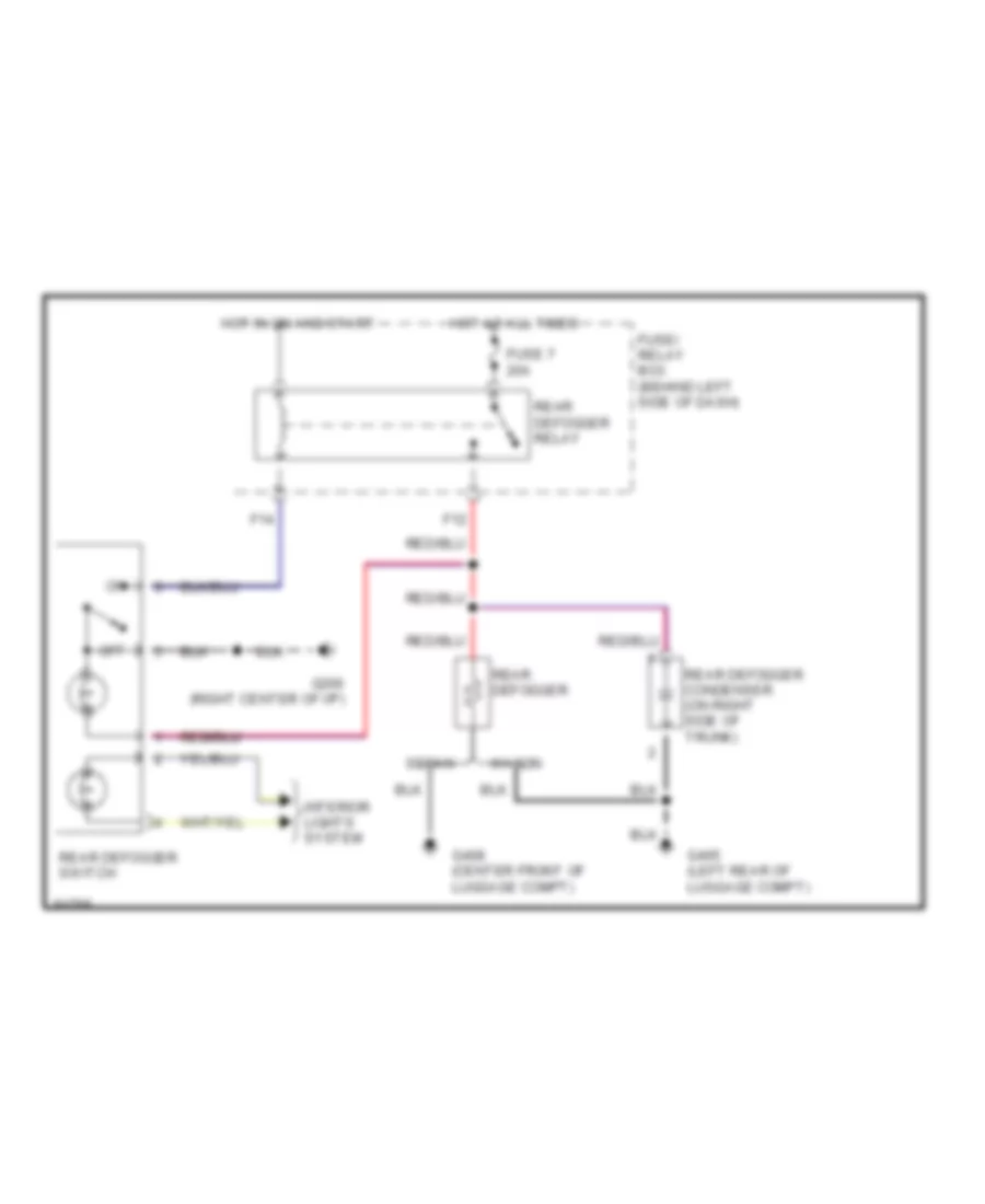 Defogger Wiring Diagram for Subaru Legacy L 1996