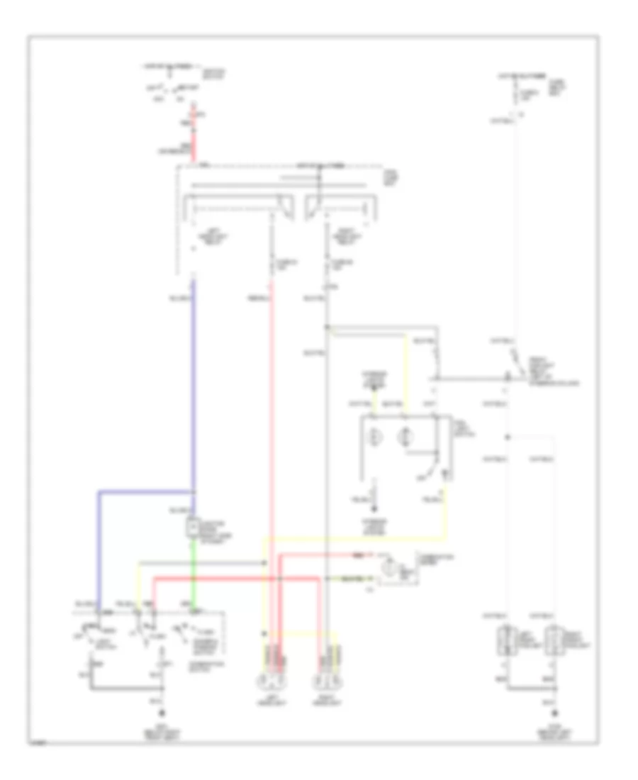 Headlight Wiring Diagram, without DRL for Subaru Legacy LS 1996