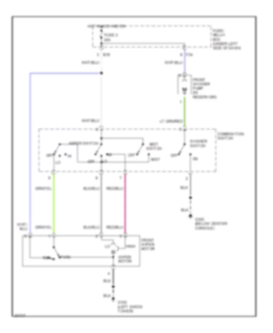 2 Speed Wiper Washer Wiring Diagram for Subaru Impreza LX 1995