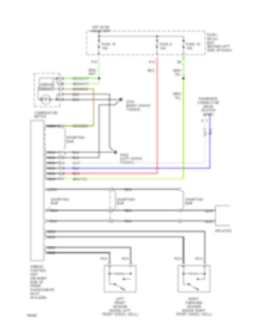 Supplemental Restraint Wiring Diagram for Subaru Legacy LSi 1992