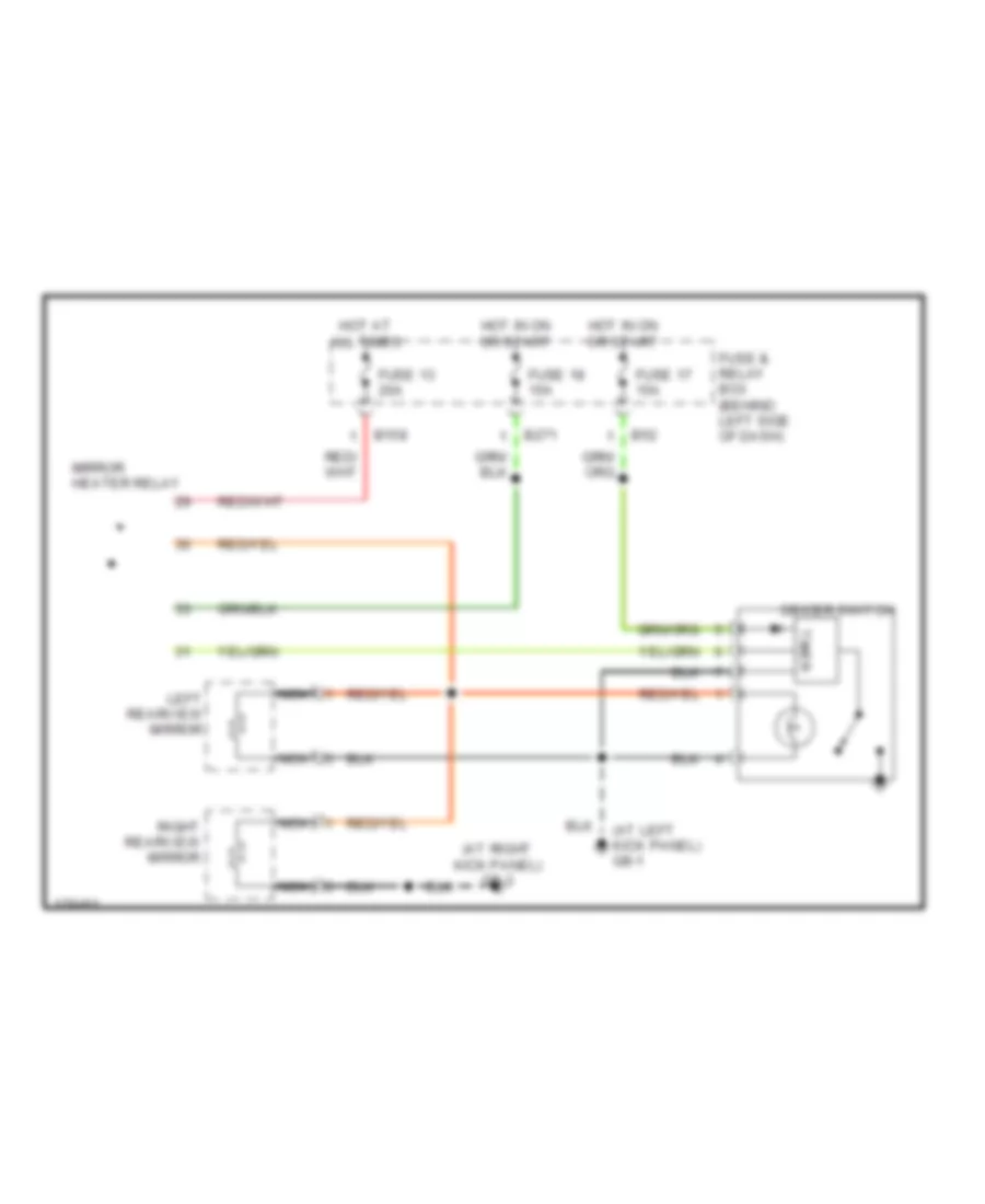 Heated Mirrors Wiring Diagram for Subaru Forester XS 2003