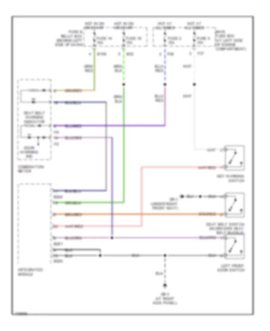 Warning Systems Wiring Diagram for Subaru Forester XS 2003