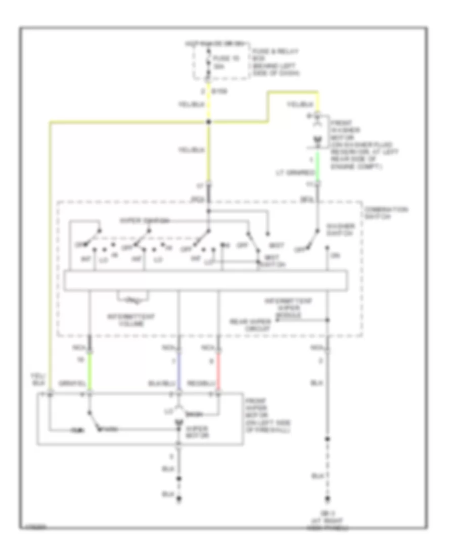 Front Wiper Washer Wiring Diagram for Subaru Forester XS 2003