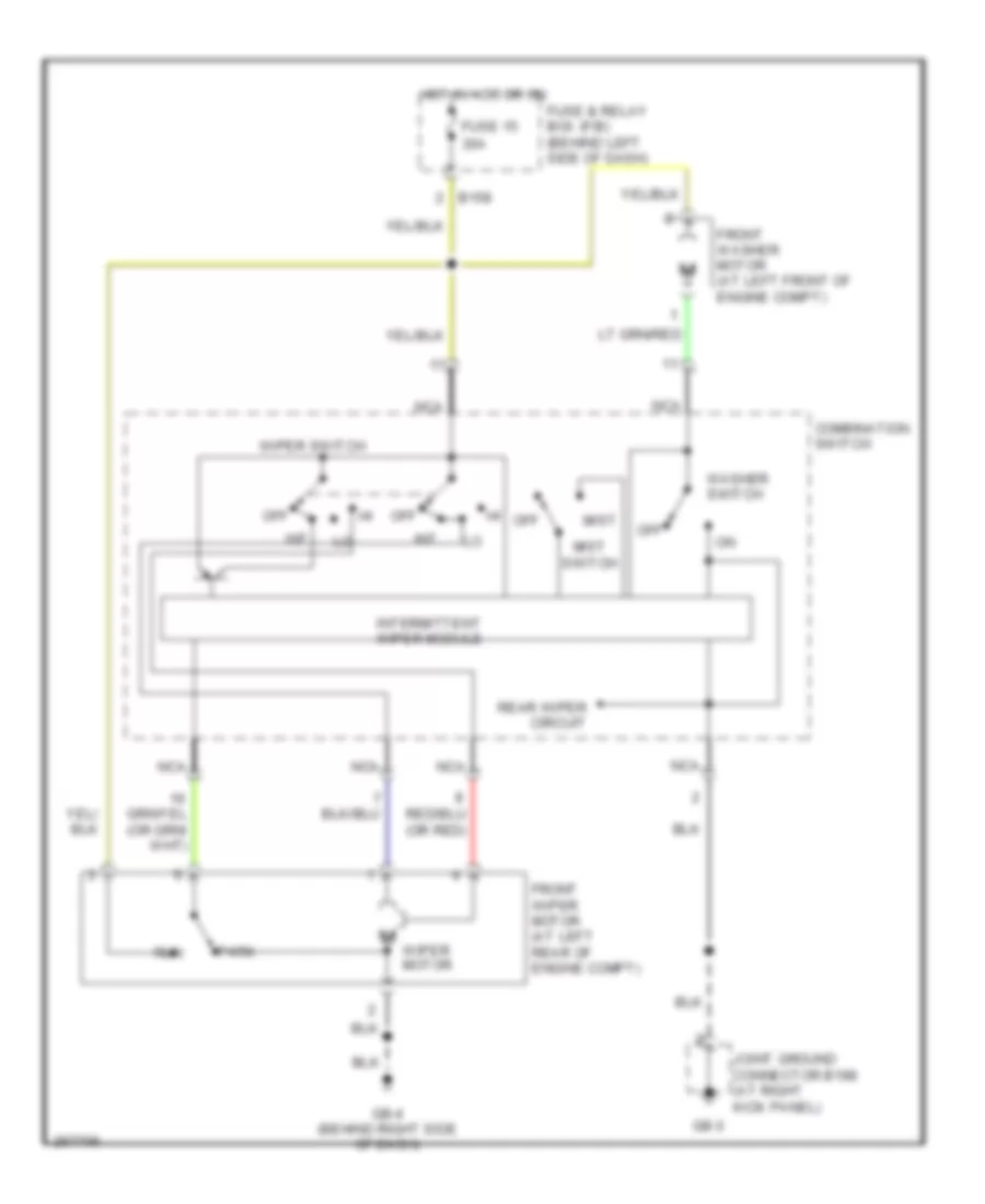 Front Wiper Washer Wiring Diagram for Subaru Impreza WRX TR 2007