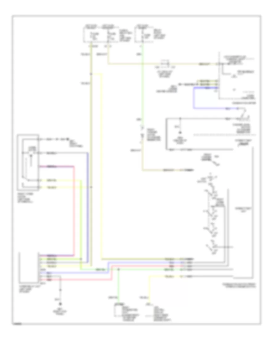 Электросхема передних стеклоочистителей дворников и омывателя лобового стекла для Subaru Tribeca Limited 2010