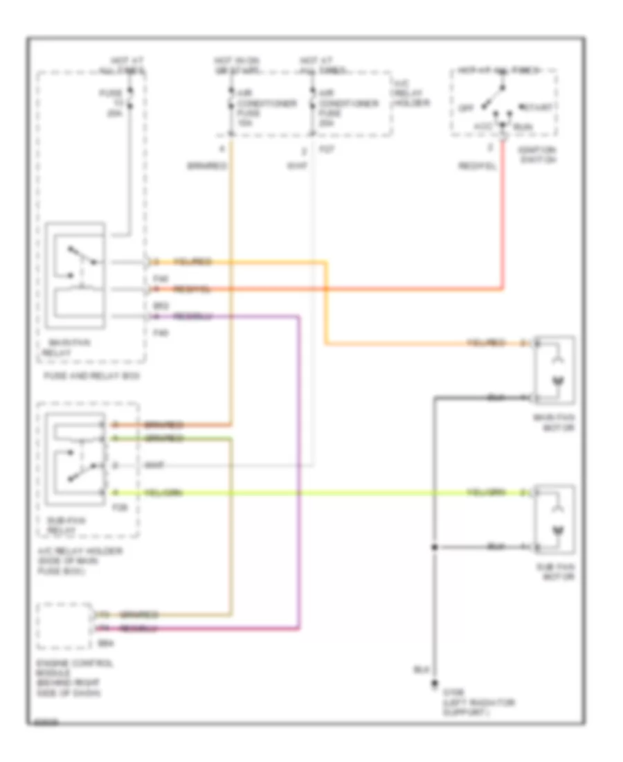 Cooling Fan Wiring Diagram with A C for Subaru Impreza L 1997