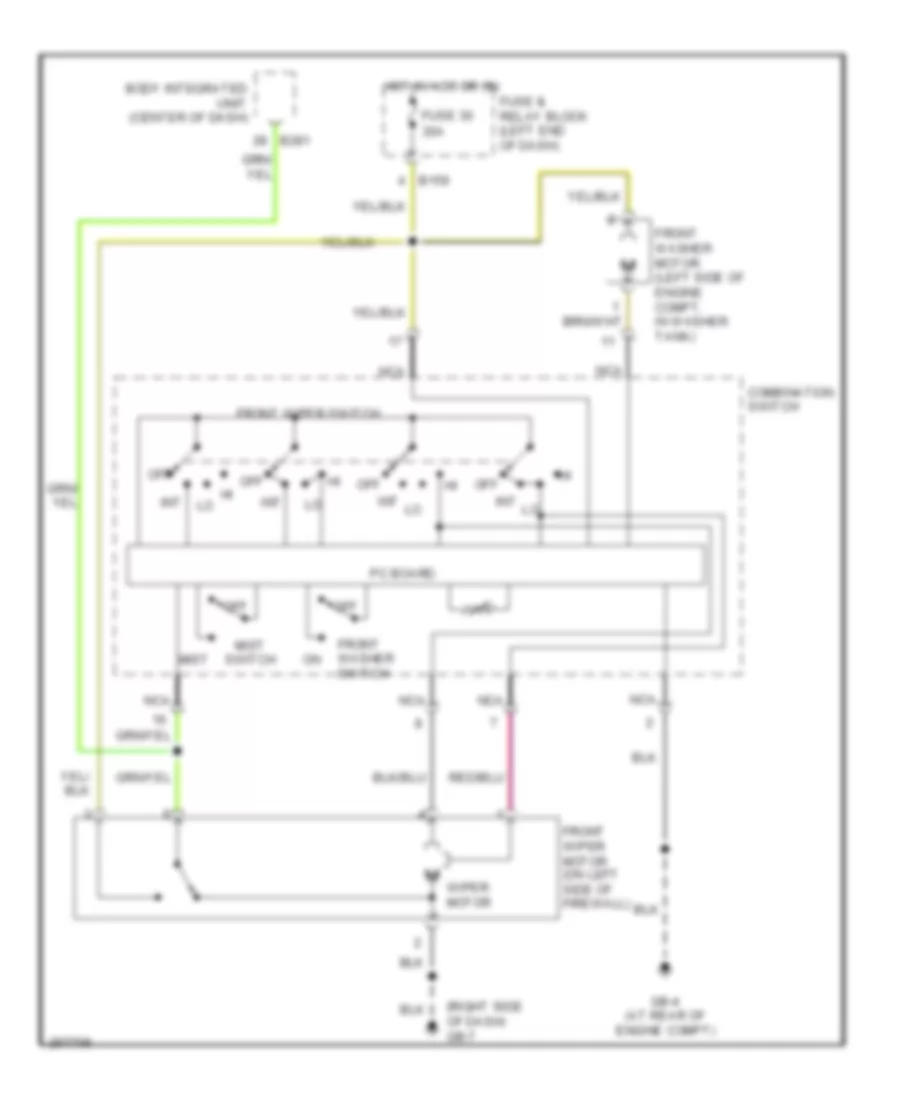 Front Wiper Washer Wiring Diagram for Subaru Legacy i 2007