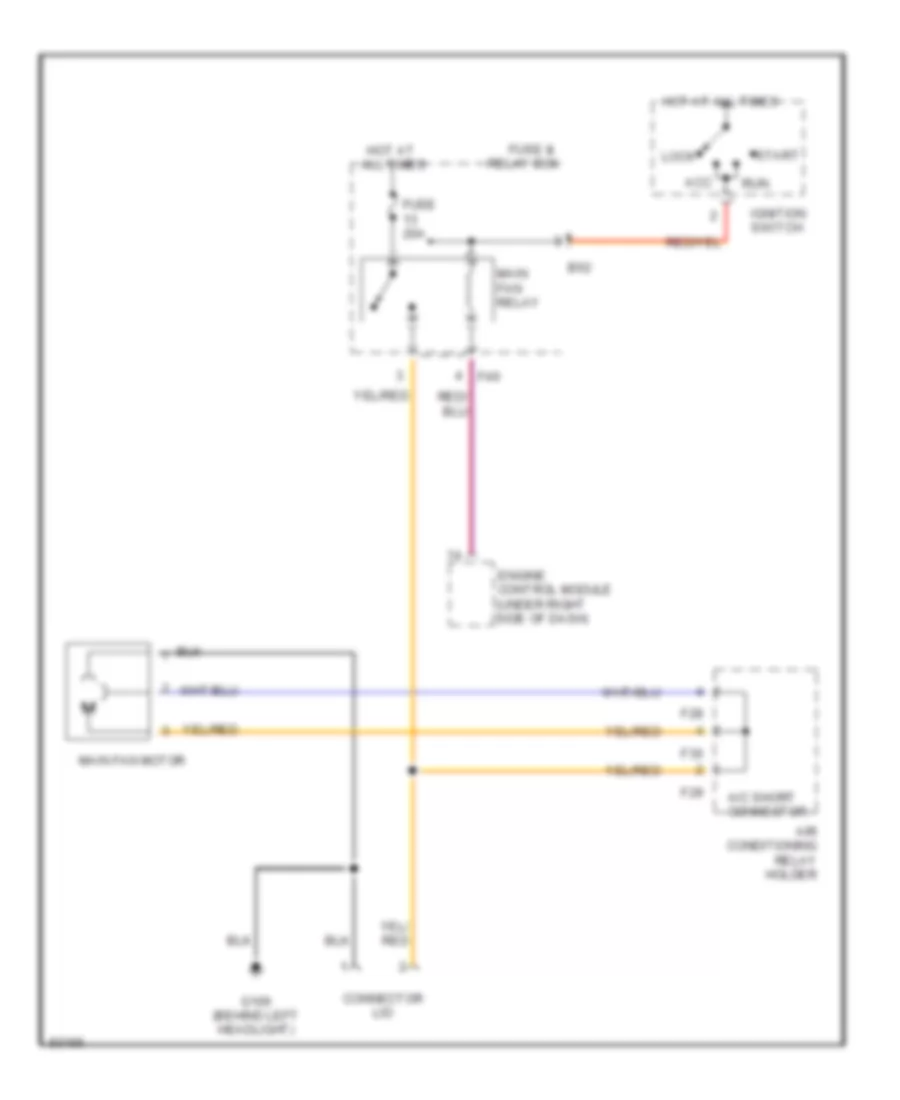 Cooling Fan Wiring Diagram, without AC for Subaru Legacy Brighton 1997