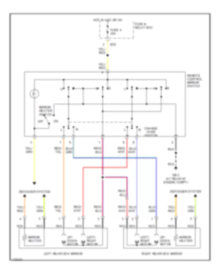 Power Mirrors Wiring Diagram for Subaru Outback Limited 2003