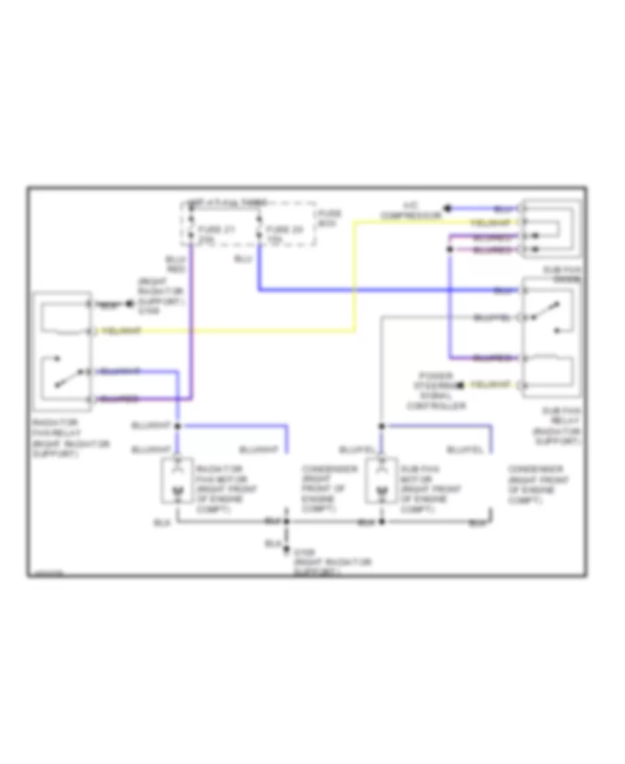 2.7L, Cooling Fan Wiring Diagram for Subaru XT GL 1991