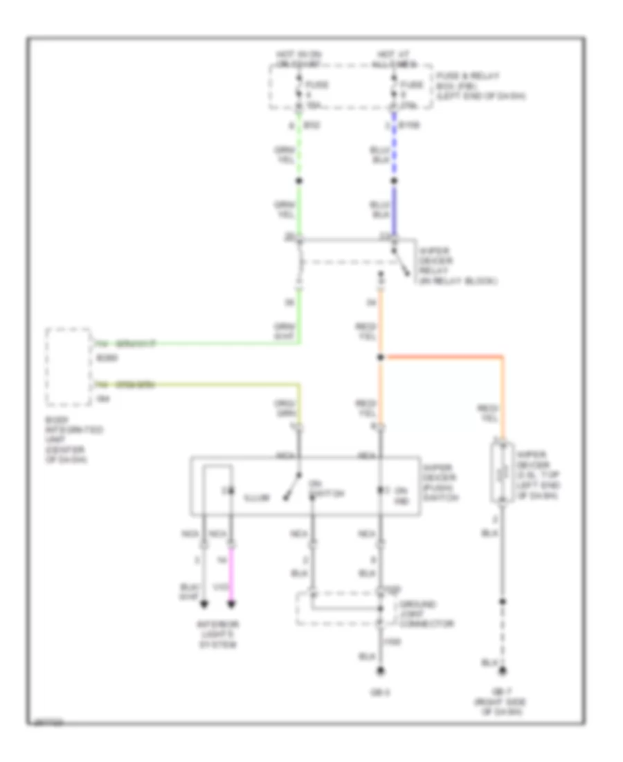 Wiper Deicer Wiring Diagram for Subaru Outback XT Limited 2007