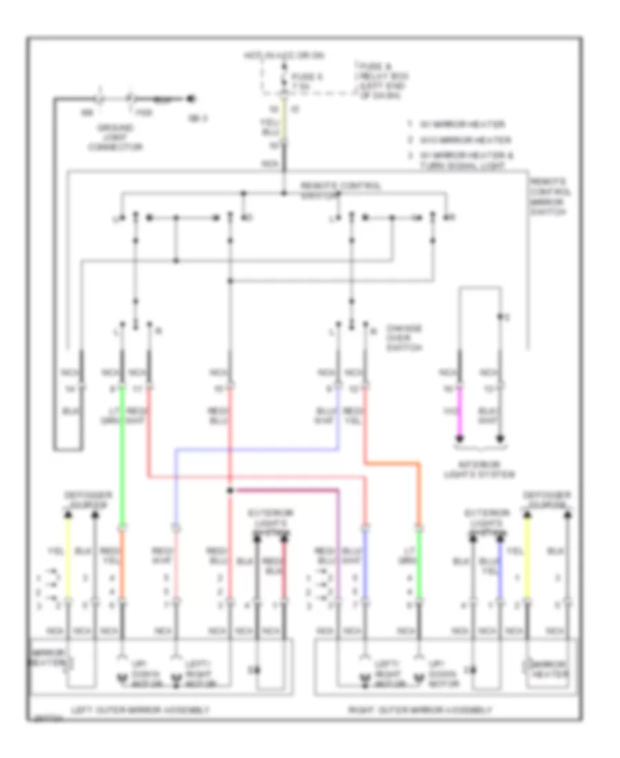 Power Mirror Wiring Diagram for Subaru Outback XT Limited 2007