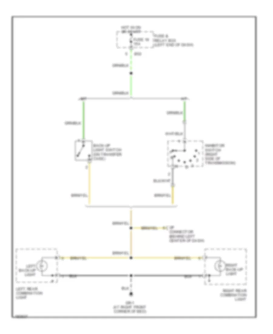 Back up Lamps Wiring Diagram for Subaru Baja Turbo 2004