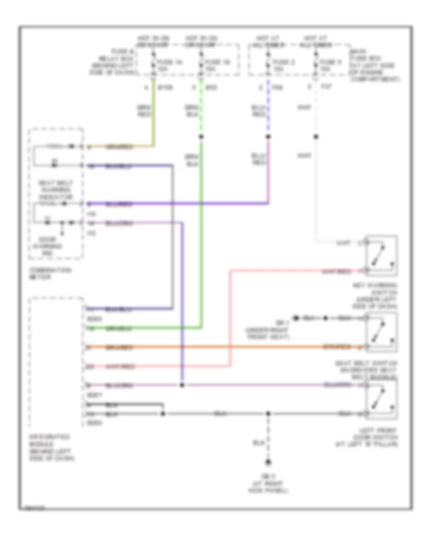 Warning Systems Wiring Diagram for Subaru Forester XS 2004