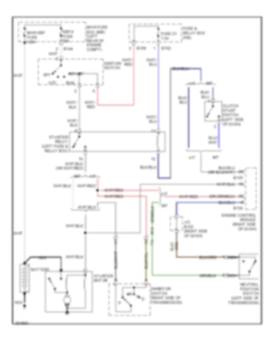 Starting Wiring Diagram, Except WRX STI for Subaru Impreza 2.5i 2011