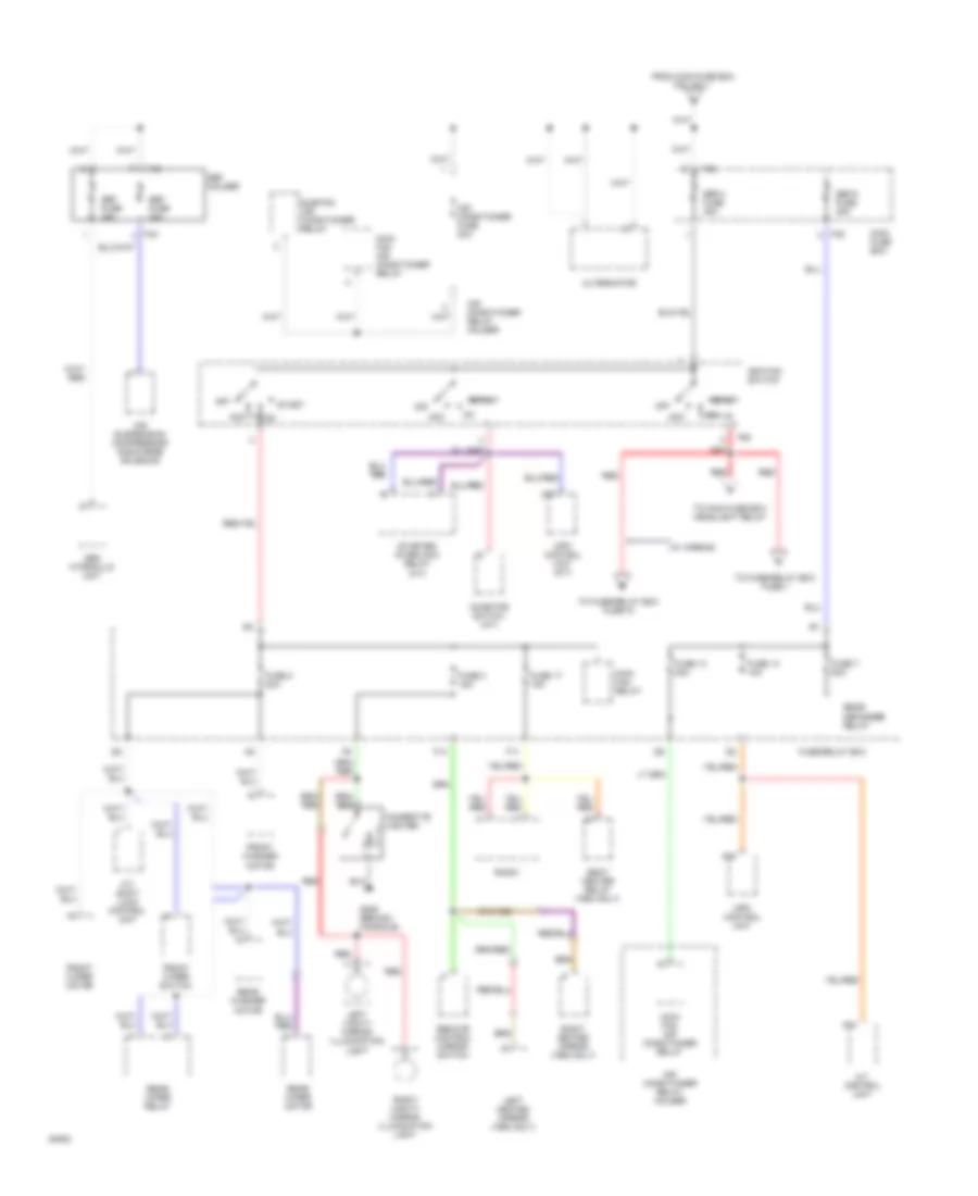 Power Distribution Wiring Diagram (2 of 3) for Subaru Legacy LE 1992